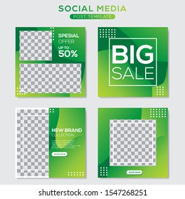 Set modern square editable banner template. Minimalist design. Suitable for social media post and web. Vector illustration with photo college.