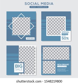 Set modern square editable banner template. Minimalist design. Suitable for social media post and web. Vector illustration with photo college.