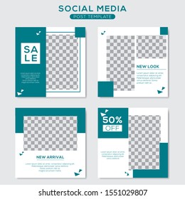 Set modern square editable banner template. Minimalist design. Suitable for social media post and web. Vector illustration with photo college.