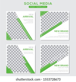 Set modern square editable banner template. Minimalist design. Suitable for social media post and web. Vector illustration with photo college.