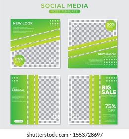Set modern square editable banner template. Minimalist design. Suitable for social media post and web. Vector illustration with photo college.