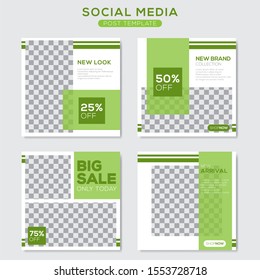 Set modern square editable banner template. Minimalist design. Suitable for social media post and web. Vector illustration with photo college.