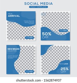 Set modern square editable banner template. Minimalist design. Suitable for social media post and web. Vector illustration with photo college.