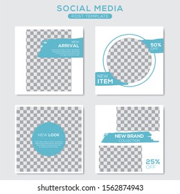 Set modern square editable banner template. Minimalist design. Suitable for social media post and web. Vector illustration with photo college.