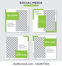 Set modern square editable banner template. Minimalist design. Suitable for social media post and web. Vector illustration with photo college.