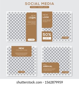 Set modern square editable banner template. Minimalist design. Suitable for social media post and web. Vector illustration with photo college.