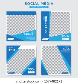 Set modern square editable banner template. Minimalist design. Suitable for social media post and web. Vector illustration with photo college.
