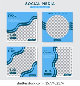 Establezca una plantilla de banner editable cuadrada moderna. Diseño minimalista. Adecuado para publicaciones en medios sociales y web. Ilustración vectorial con colegio fotográfico.

