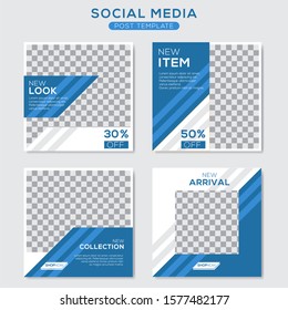 Set modern square editable banner template. Minimalist design. Suitable for social media post and web. Vector illustration with photo college.
