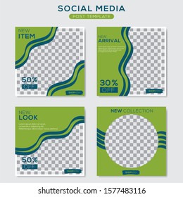 Set modern square editable banner template. Minimalist design. Suitable for social media post and web. Vector illustration with photo college.