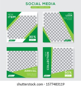 Set modern square editable banner template. Minimalist design. Suitable for social media post and web. Vector illustration with photo college.