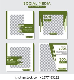 Set modern square editable banner template. Minimalist design. Suitable for social media post and web. Vector illustration with photo college.