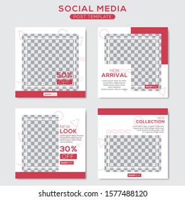 Set modern square editable banner template. Minimalist design. Suitable for social media post and web. Vector illustration with photo college.