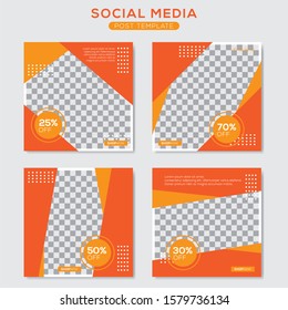 Set modern square editable banner template. Minimalist design. Suitable for social media post and web. Vector illustration with photo college.