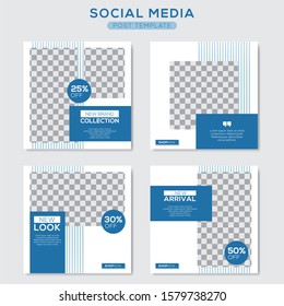 Set modern square editable banner template. Minimalist design. Suitable for social media post and web. Vector illustration with photo college.