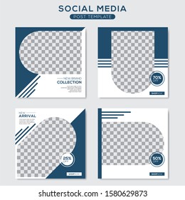 Set modern square editable banner template. Minimalist design. Suitable for social media post and web. Vector illustration with photo college.
