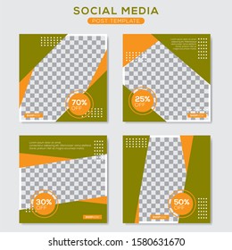 Set modern square editable banner template. Minimalist design. Suitable for social media post and web. Vector illustration with photo college.