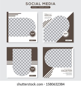 Set modern square editable banner template. Minimalist design. Suitable for social media post and web. Vector illustration with photo college.