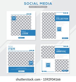 Set modern square editable banner template. Minimalist design. Suitable for social media post and web. Vector illustration with photo college.