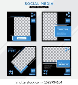 Set modern square editable banner template. Minimalist design. Suitable for social media post and web. Vector illustration with photo college.