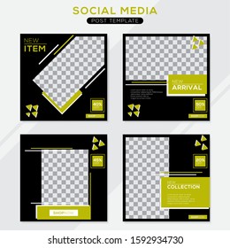 Set modern square editable banner template. Minimalist design. Suitable for social media post and web. Vector illustration with photo college.
