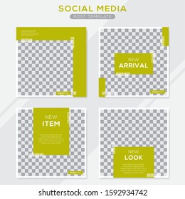 Set modern square editable banner template. Minimalist design. Suitable for social media post and web. Vector illustration with photo college.