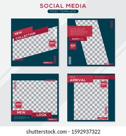 Set modern square editable banner template. Minimalist design. Suitable for social media post and web. Vector illustration with photo college.