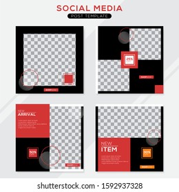 Set modern square editable banner template. Minimalist design. Suitable for social media post and web. Vector illustration with photo college.