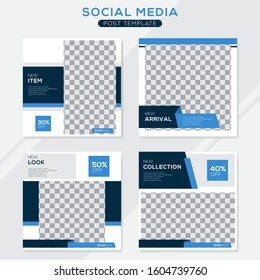 Set modern square editable banner template. Minimalist design. Suitable for social media post and web. Vector illustration with photo college.