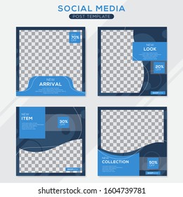 Set modern square editable banner template. Minimalist design. Suitable for social media post and web. Vector illustration with photo college.