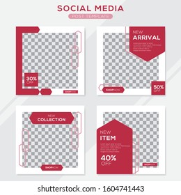 Set modern square editable banner template. Minimalist design. Suitable for social media post and web. Vector illustration with photo college.