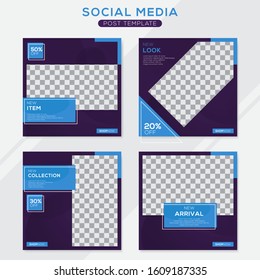 Set modern square editable banner template. Minimalist design. Suitable for social media post and web. Vector illustration with photo college.