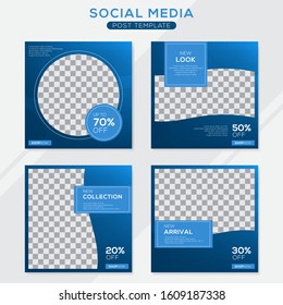 Set modern square editable banner template. Minimalist design. Suitable for social media post and web. Vector illustration with photo college.