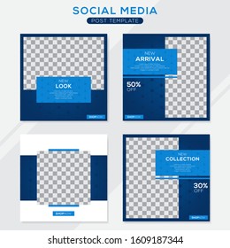 Set modern square editable banner template. Minimalist design. Suitable for social media post and web. Vector illustration with photo college.