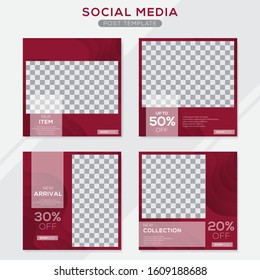 Set modern square editable banner template. Minimalist design. Suitable for social media post and web. Vector illustration with photo college.