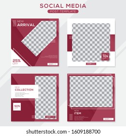 Set modern square editable banner template. Minimalist design. Suitable for social media post and web. Vector illustration with photo college.