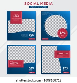 Set modern square editable banner template. Minimalist design. Suitable for social media post and web. Vector illustration with photo college.