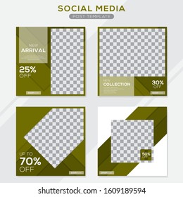 Set modern square editable banner template. Minimalist design. Suitable for social media post and web. Vector illustration with photo college.