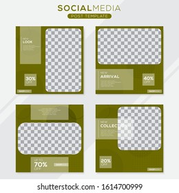 Set modern square editable banner template. Minimalist design. Suitable for social media post and web. Vector illustration with photo college.
