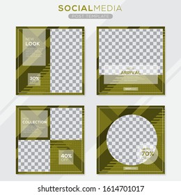 Set modern square editable banner template. Minimalist design. Suitable for social media post and web. Vector illustration with photo college.