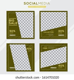 Set modern square editable banner template. Minimalist design. Suitable for social media post and web. Vector illustration with photo college.
