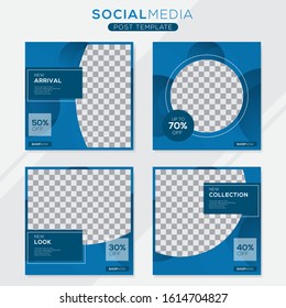 Set modern square editable banner template. Minimalist design. Suitable for social media post and web. Vector illustration with photo college.