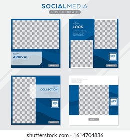 Set modern square editable banner template. Minimalist design. Suitable for social media post and web. Vector illustration with photo college.