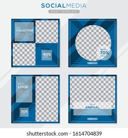 Set modern square editable banner template. Minimalist design. Suitable for social media post and web. Vector illustration with photo college.
