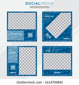 Set modern square editable banner template. Minimalist design. Suitable for social media post and web. Vector illustration with photo college.