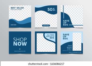 Set modern square editable banner template. Suitable for social media post and web, internet ads. Vector illustration with photo college.