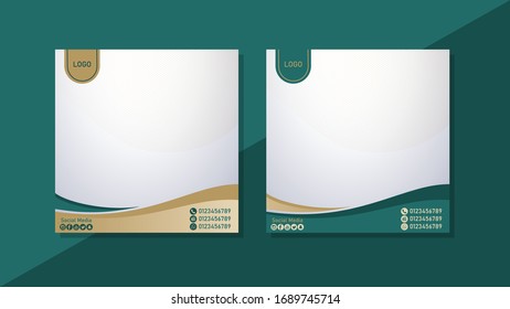 Set modern square editable banner template. Minimalist design. Suitable for social media post and web.Social Media Template. Vector illustration with photo college.