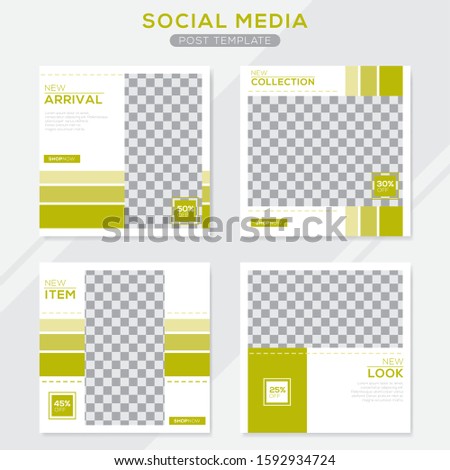 Set modern square editable banner template. Minimalist design. Suitable for social media post and web. Vector illustration with photo college.