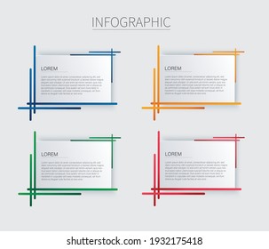 set of modern square isolated color frame template background vector illustration EPS10