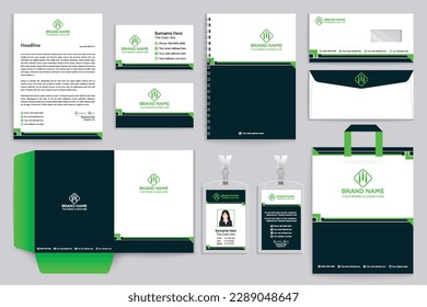 Set of modern stationery design template
